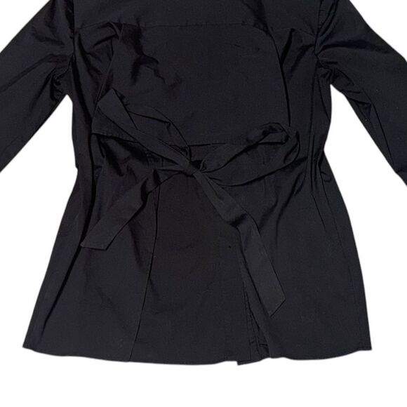 Women’s MILLY black 3/4 sleeve button down open lace up back size small - Picture 3 of 7